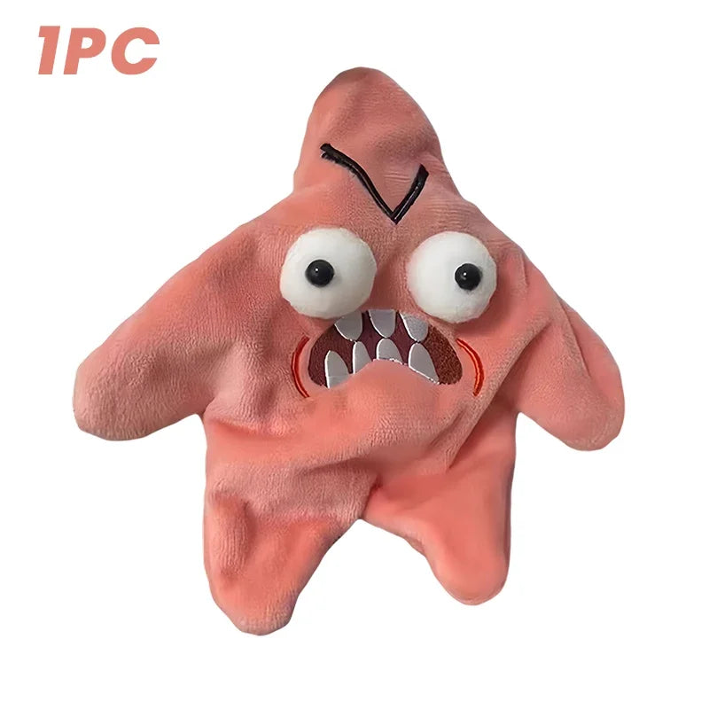 Angry Moving Jumping Star Plush Toy Schoolbag Doll Expression Star Plush Soft Kawaii Children Fun Trick Toy Gift